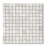 1x1 White Pearl / Botticino Marble Tumbled Mosaic Tile - American Tile Depot