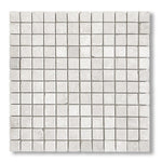 1x1 White Pearl / Botticino Marble Tumbled Mosaic Tile - American Tile Depot
