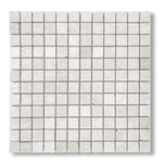 1x1 White Pearl / Botticino Marble Tumbled Mosaic Tile - American Tile Depot
