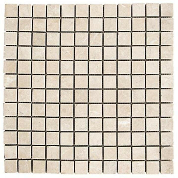 1x1 White Pearl / Botticino Marble Polished Mosaic Tile 1x1 White Pearl / Botticino Marble Polished Mosaic Tile - American Tile Depot