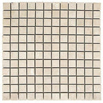 1x1 White Pearl / Botticino Marble Polished Mosaic Tile 1x1 White Pearl / Botticino Marble Polished Mosaic Tile - American Tile Depot