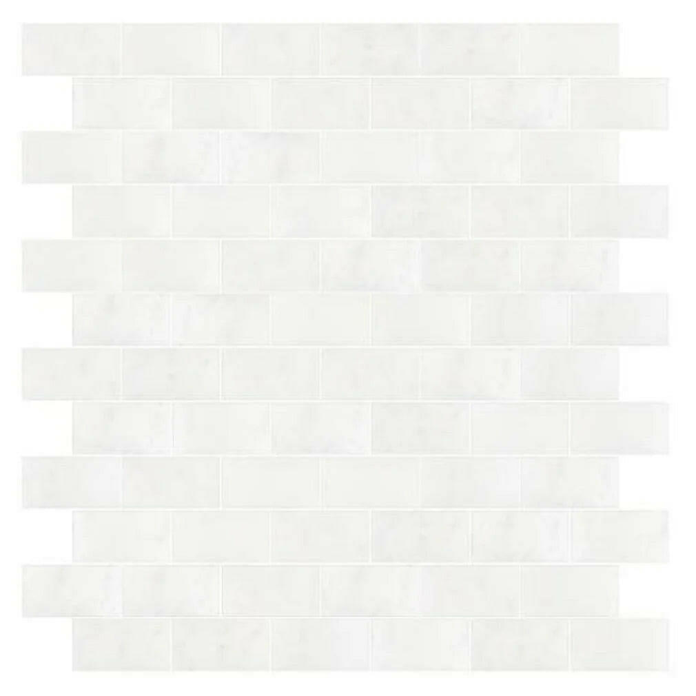 1x2 Afyon White Marble Polished Brick Mosaic Tile 1x2 Afyon White Marble Polished Brick Mosaic Tile - American Tile Depot