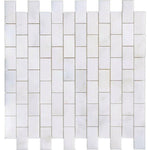 1x2 Afyon White Marble Polished Brick Mosaic Tile 1x2 Afyon White Marble Polished Brick Mosaic Tile - American Tile Depot
