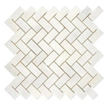 1x2 Afyon White Marble Polished Herringbone Mosaic Tile 1x2 Afyon White Marble Polished Herringbone Mosaic Tile - American Tile Depot