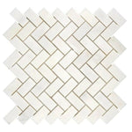 1x2 Afyon White Marble Polished Herringbone Mosaic Tile 1x2 Afyon White Marble Polished Herringbone Mosaic Tile - American Tile Depot