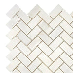 1x2 Afyon White Marble Polished Herringbone Mosaic Tile 1x2 Afyon White Marble Polished Herringbone Mosaic Tile - American Tile Depot