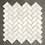 1x2 Afyon White Marble Polished Herringbone Mosaic Tile 1x2 Afyon White Marble Polished Herringbone Mosaic Tile - American Tile Depot