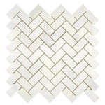 1x2 Afyon White Marble Polished Herringbone Mosaic Tile 1x2 Afyon White Marble Polished Herringbone Mosaic Tile - American Tile Depot