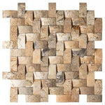 1x2 Antico Onyx Travertine CNC-Arched Herringbone Mosaic Tile 1x2 Antico Onyx Travertine CNC-Arched Herringbone Mosaic Tile - American Tile Depot