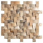 1x2 Antico Onyx Travertine CNC-Arched Herringbone Mosaic Tile 1x2 Antico Onyx Travertine CNC-Arched Herringbone Mosaic Tile - American Tile Depot
