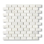 1x2 Bianco Congelato Dolomite Leathered Brick Mosaic Tile - American Tile Depot