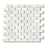 1x2 Bianco Congelato Dolomite Leathered Brick Mosaic Tile - American Tile Depot