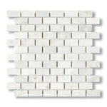 1x2 Bianco Congelato Dolomite Leathered Brick Mosaic Tile - American Tile Depot