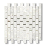 1x2 Bianco Congelato Dolomite Leathered Brick Mosaic Tile - American Tile Depot