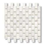 1x2 Bianco Congelato Dolomite Leathered Brick Mosaic Tile - American Tile Depot