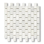 1x2 Bianco Congelato Dolomite Leathered Brick Mosaic Tile - American Tile Depot