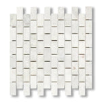1x2 Bianco Congelato Dolomite Leathered Brick Mosaic Tile - American Tile Depot