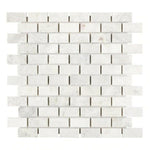 1x2 Bianco Congelato Dolomite Leathered Brick Mosaic Tile 1x2 Bianco Congelato Dolomite Leathered Brick Mosaic Tile - American Tile Depot