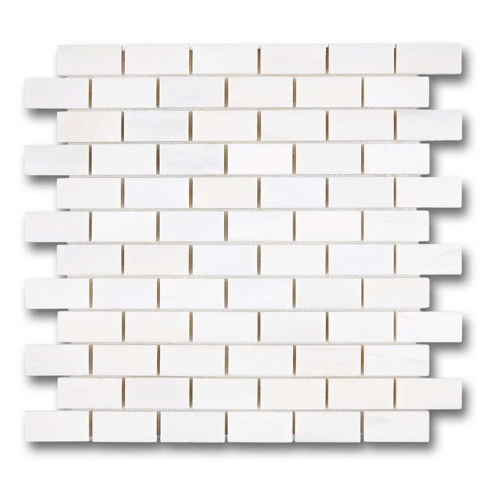 1x2 Bianco Dolomite Honed Brick Mosaic Tile 1x2 Bianco Dolomite Honed Brick Mosaic Tile - American Tile Depot