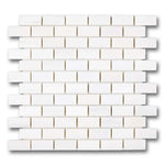 1x2 Bianco Dolomite Honed Brick Mosaic Tile 1x2 Bianco Dolomite Honed Brick Mosaic Tile - American Tile Depot