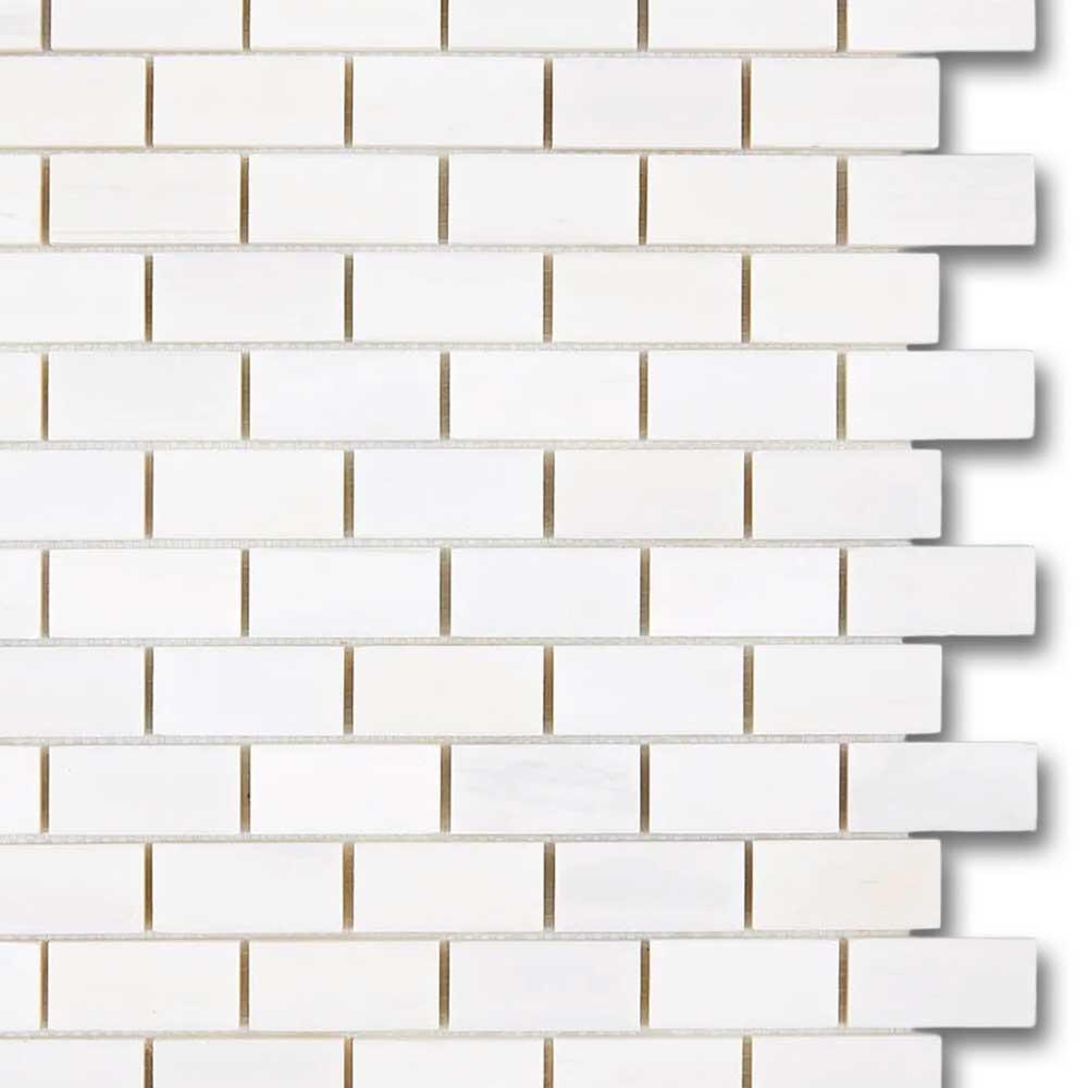 1x2 Bianco Dolomite Honed Brick Mosaic Tile 1x2 Bianco Dolomite Honed Brick Mosaic Tile - American Tile Depot