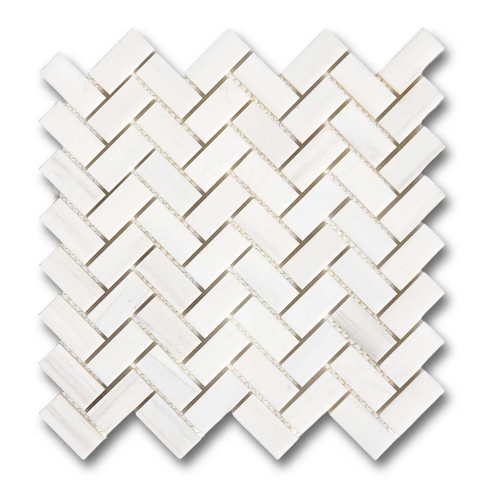 1x2 Bianco Dolomite Honed Herringbone Mosaic Tile 1x2 Bianco Dolomite Honed Herringbone Mosaic Tile - American Tile Depot