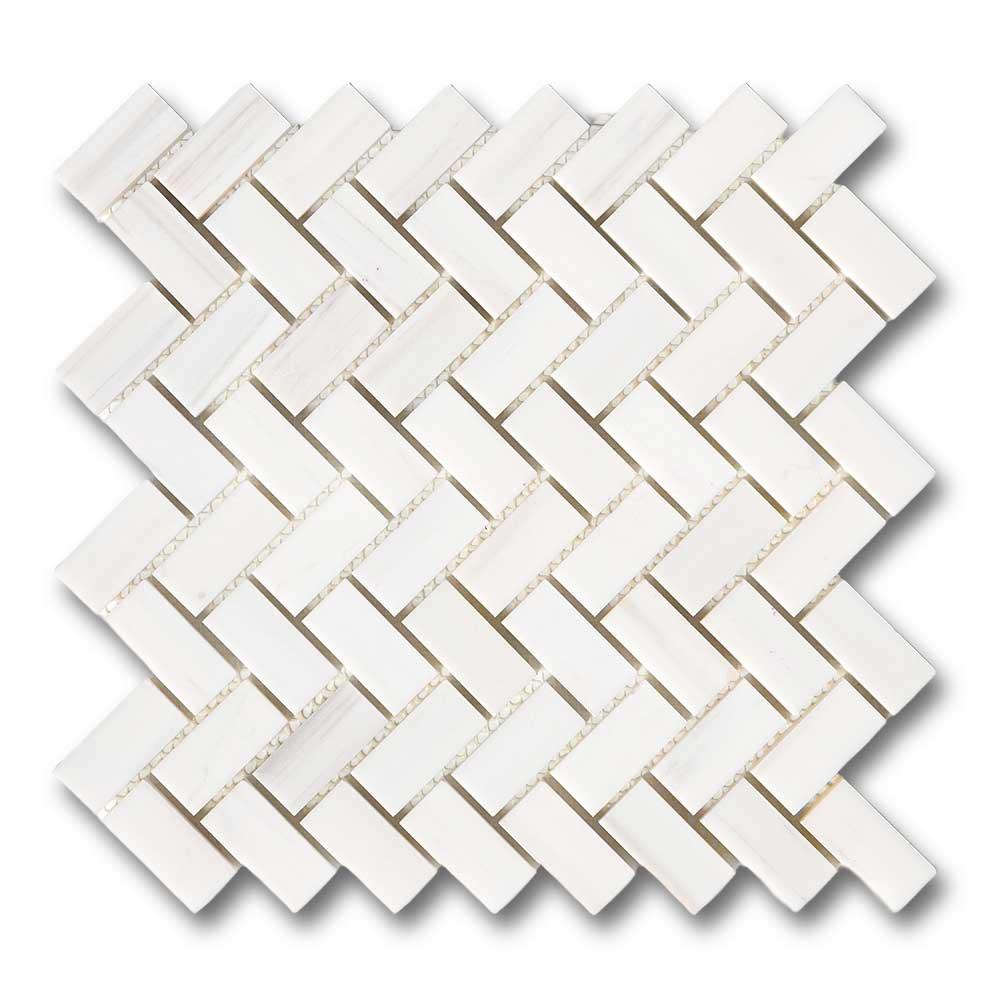 1x2 Bianco Dolomite Honed Herringbone Mosaic Tile 1x2 Bianco Dolomite Honed Herringbone Mosaic Tile - American Tile Depot