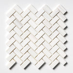 1x2 Bianco Dolomite Polished Herringbone Mosaic Tile 1x2 Bianco Dolomite Polished Herringbone Mosaic Tile - American Tile Depot