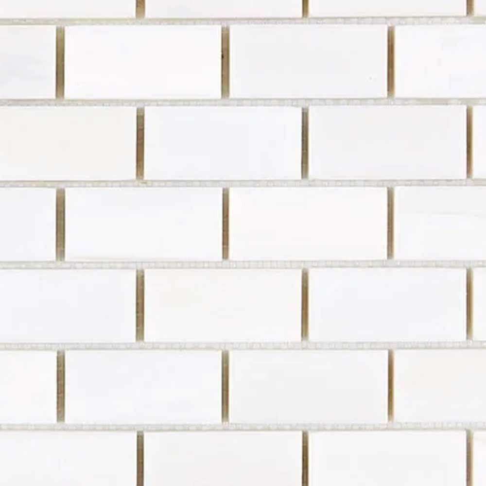 1x2 Bianco Dolomite Polished Brick Mosaic Tile 1x2 Bianco Dolomite Polished Brick Mosaic Tile - American Tile Depot