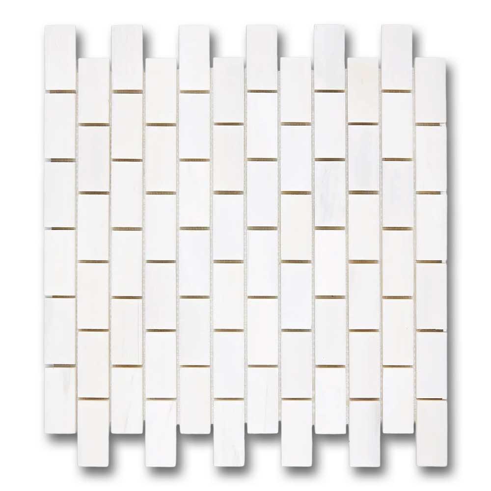 1x2 Bianco Dolomite Polished Brick Mosaic Tile 1x2 Bianco Dolomite Polished Brick Mosaic Tile - American Tile Depot
