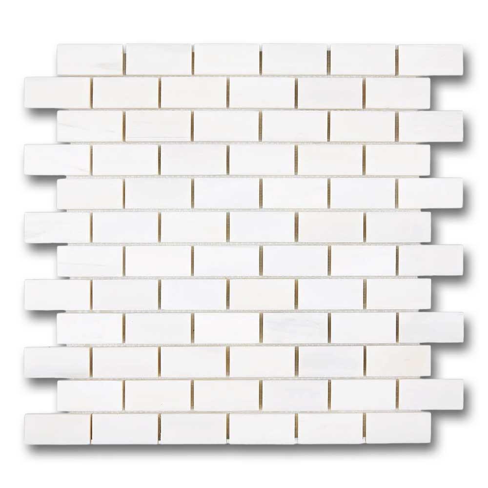 1x2 Bianco Dolomite Polished Brick Mosaic Tile 1x2 Bianco Dolomite Polished Brick Mosaic Tile - American Tile Depot