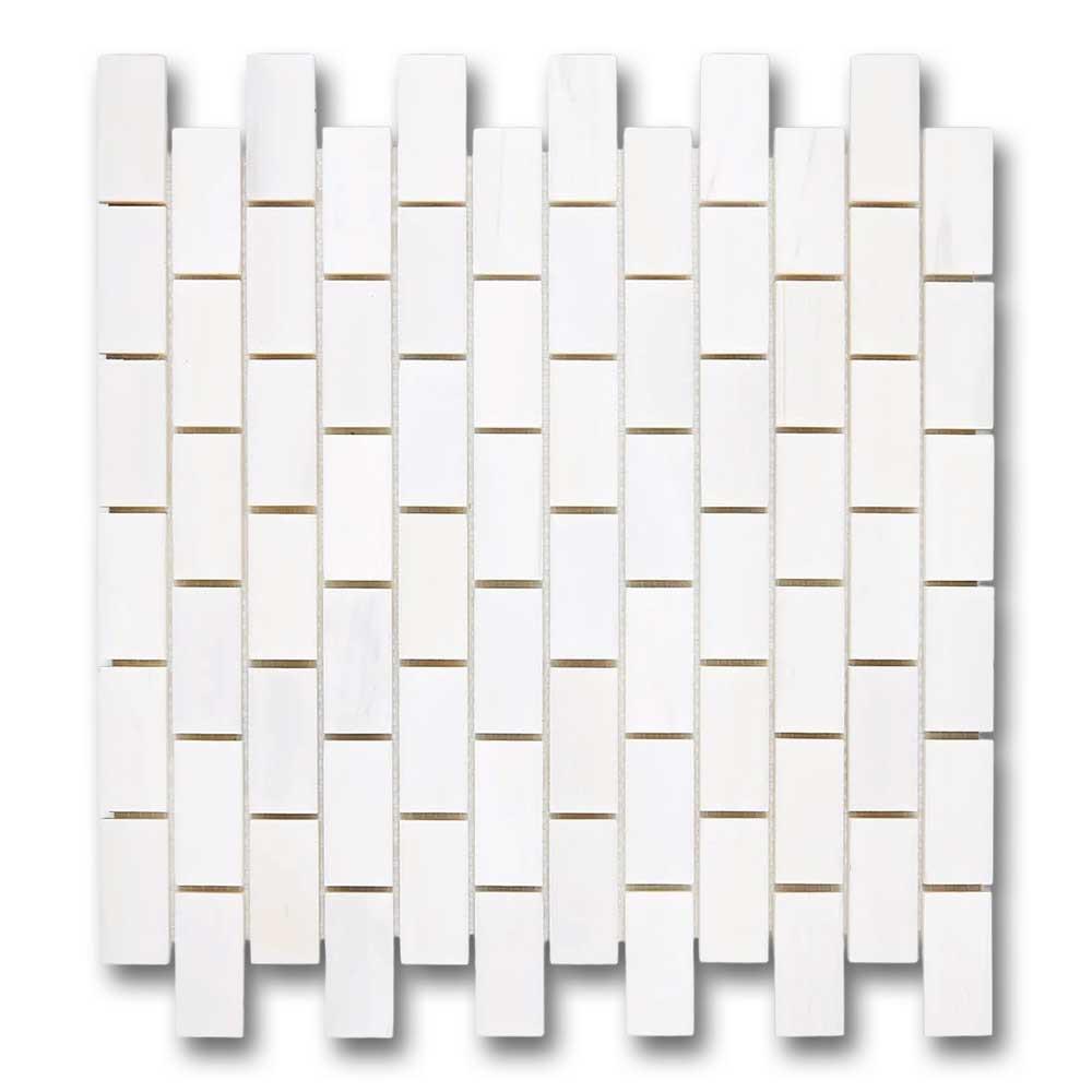 1x2 Bianco Dolomite Polished Brick Mosaic Tile 1x2 Bianco Dolomite Polished Brick Mosaic Tile - American Tile Depot