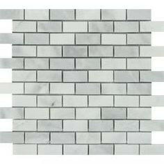 1x2 Bianco Venatino Marble Honed Brick Mosaic Tile 1x2 Bianco Venatino Marble Honed Brick Mosaic Tile - American Tile Depot
