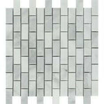 1x2 Bianco Venatino Marble Honed Brick Mosaic Tile 1x2 Bianco Venatino Marble Honed Brick Mosaic Tile - American Tile Depot