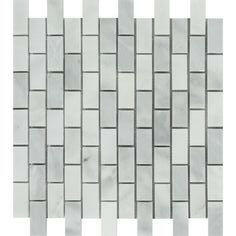 1x2 Bianco Venatino Marble Honed Brick Mosaic Tile 1x2 Bianco Venatino Marble Honed Brick Mosaic Tile - American Tile Depot