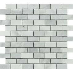 1x2 Bianco Venatino Marble Honed Brick Mosaic Tile 1x2 Bianco Venatino Marble Honed Brick Mosaic Tile - American Tile Depot