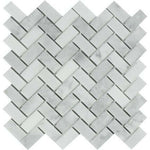 1x2 Bianco Venatino Marble Honed Herringbone Mosaic Tile 1x2 Bianco Venatino Marble Honed Herringbone Mosaic Tile - American Tile Depot