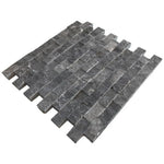 1x2 Black Marquina Marble Split-Faced Mosaic Tile 1x2 Black Marquina Marble Split-Faced Mosaic Tile - American Tile Depot