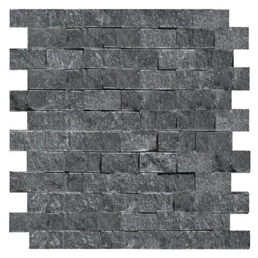 1x2 Black Marquina Marble Split-Faced Mosaic Tile 1x2 Black Marquina Marble Split-Faced Mosaic Tile - American Tile Depot