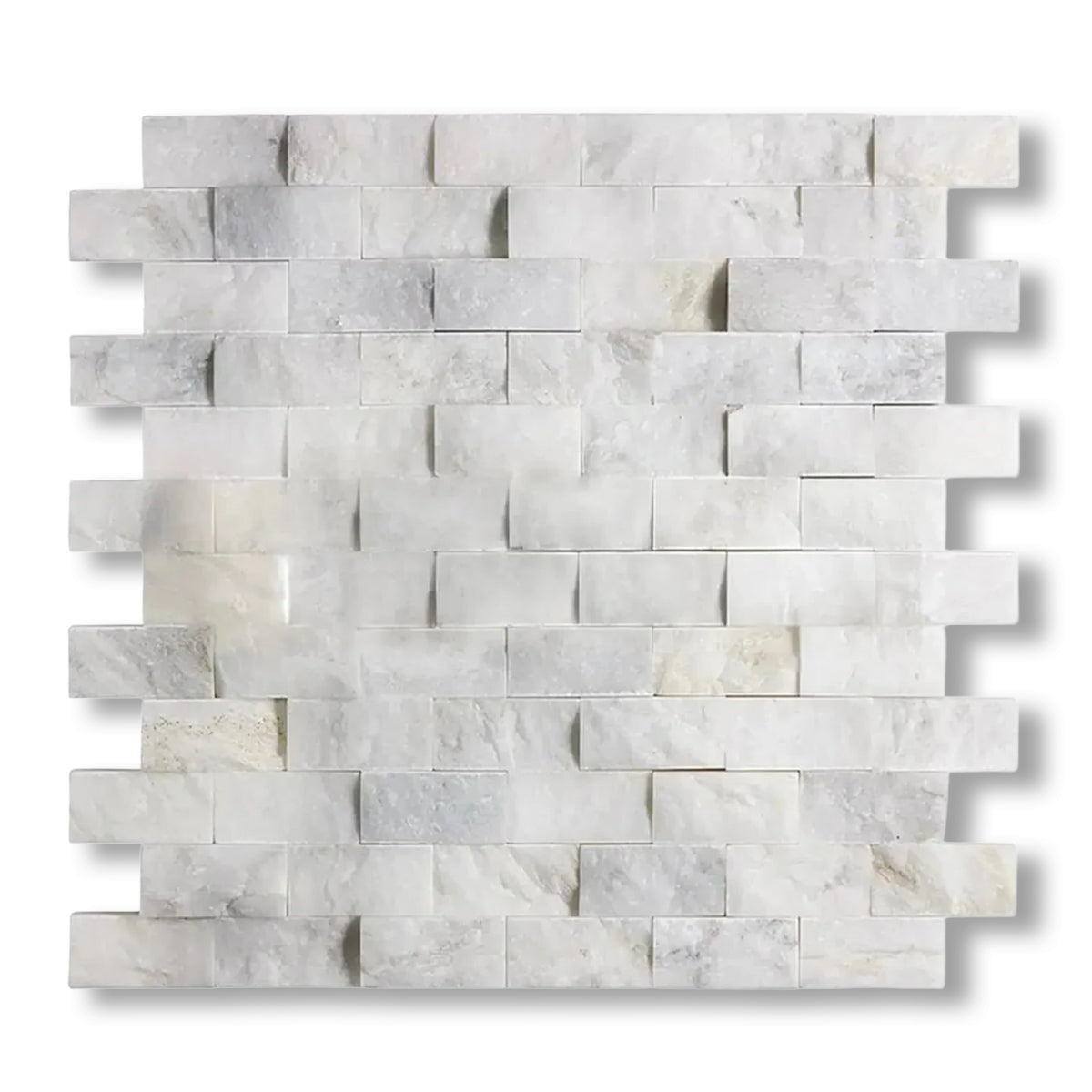 1x2 Calacatta Gold Marble Split-Faced Mosaic Tile - American Tile Depot