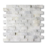 1x2 Calacatta Gold Marble Split-Faced Mosaic Tile - American Tile Depot