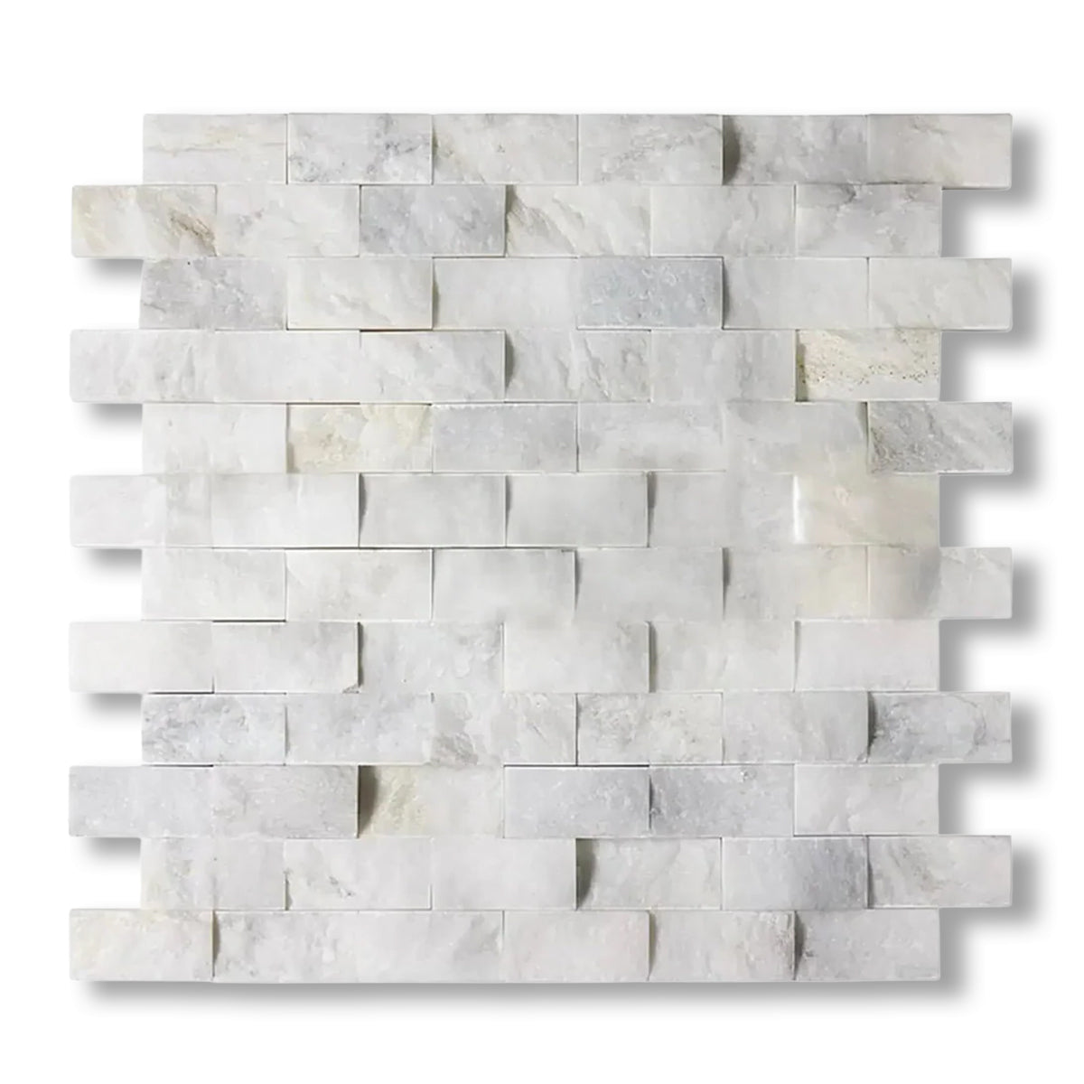1x2 Calacatta Gold Marble Split-Faced Mosaic Tile - American Tile Depot