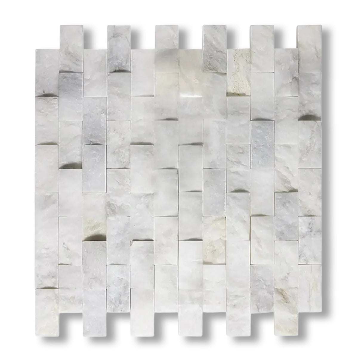 1x2 Calacatta Gold Marble Split-Faced Mosaic Tile - American Tile Depot