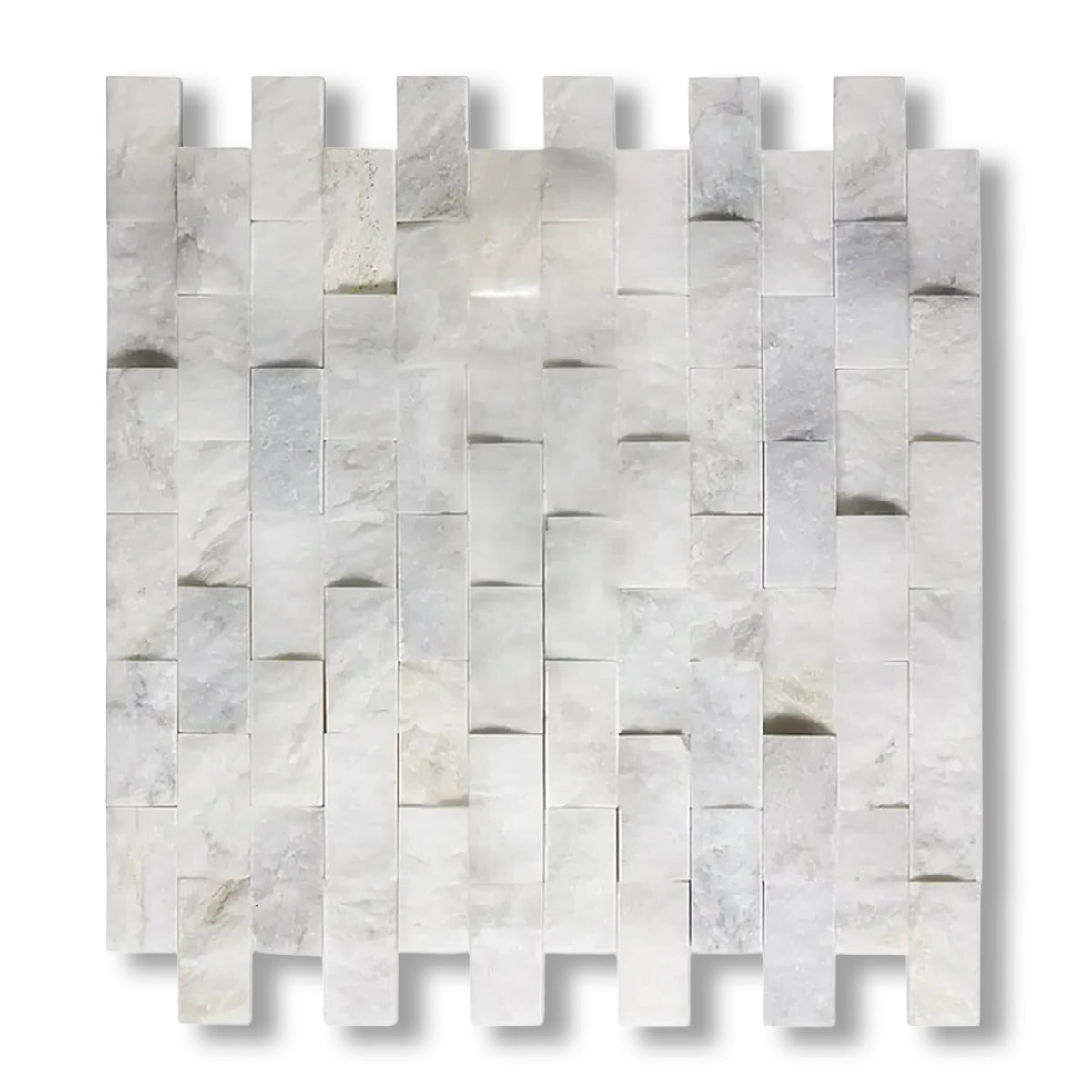 1x2 Calacatta Gold Marble Split-Faced Mosaic Tile - American Tile Depot