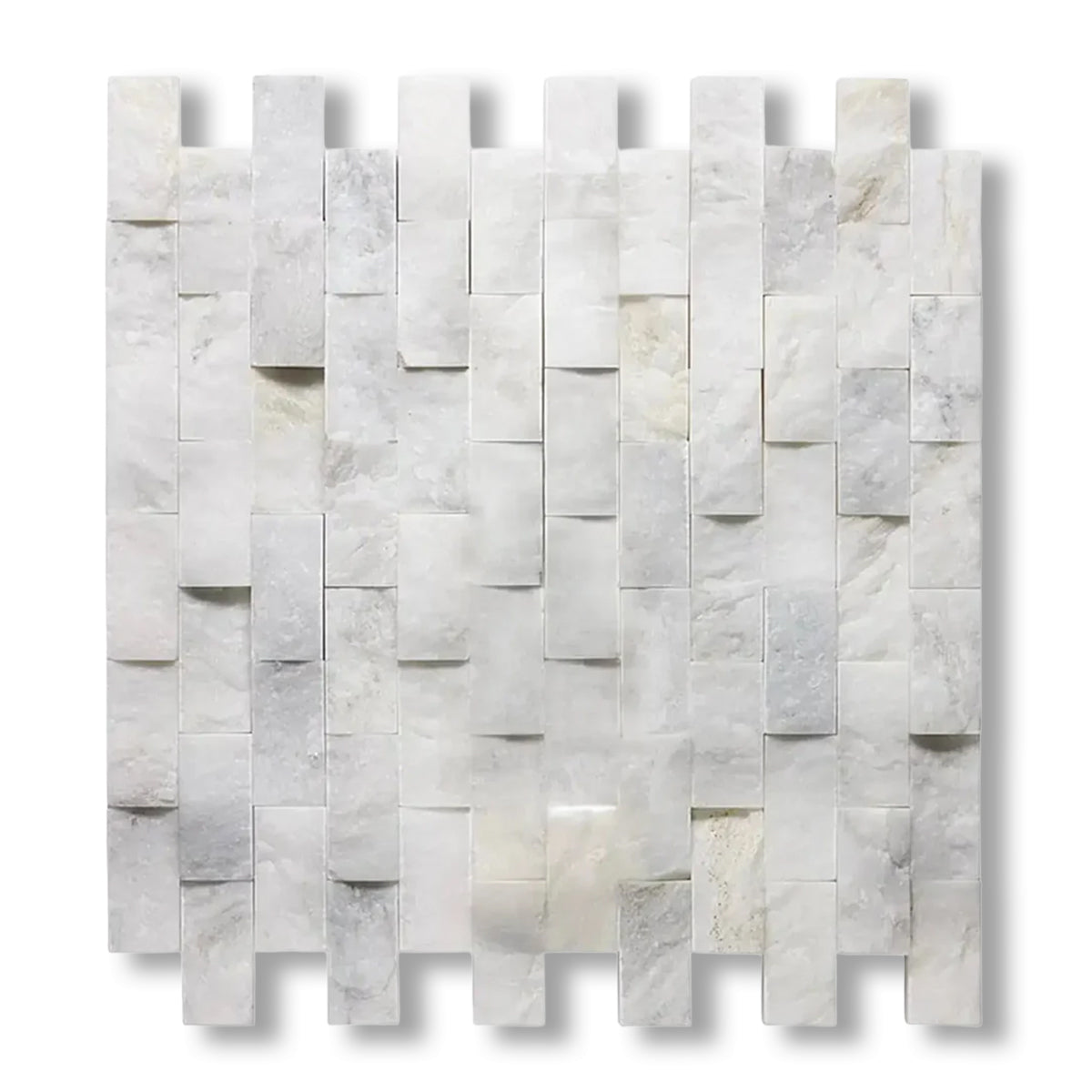 1x2 Calacatta Gold Marble Split-Faced Mosaic Tile - American Tile Depot