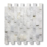 1x2 Calacatta Gold Marble Split-Faced Mosaic Tile - American Tile Depot