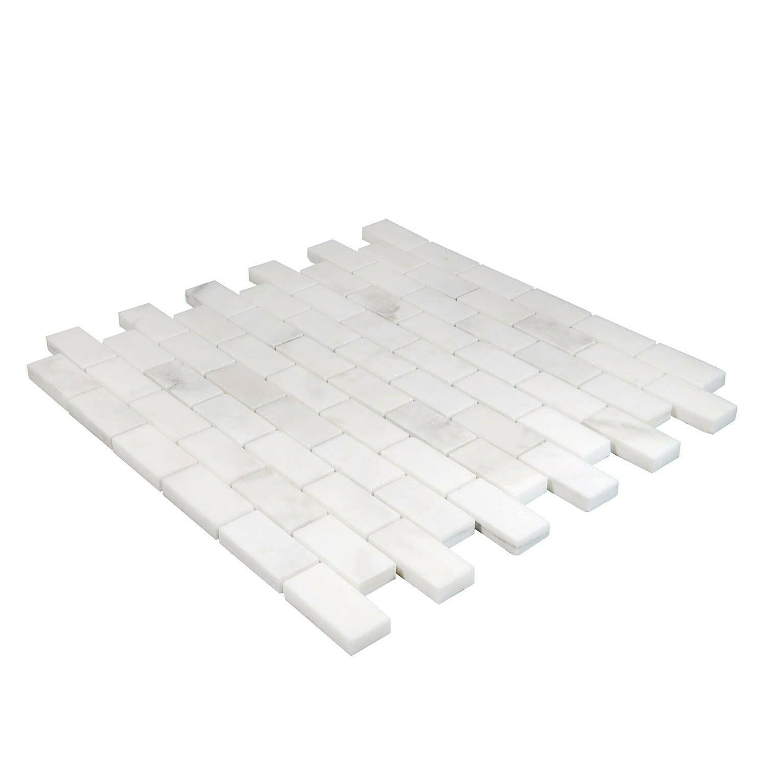 1x2 Calacatta Oliva Marble Honed Brick Mosaic Tile 1x2 Calacatta Oliva Marble Honed Brick Mosaic Tile - American Tile Depot