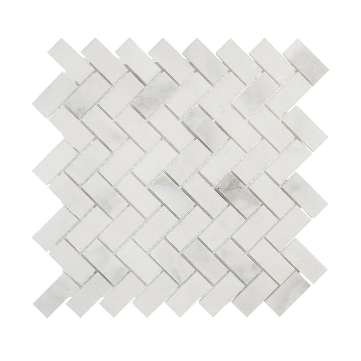 1x2 Calacatta Oliva Marble Honed Herringbone Mosaic Tile 1x2 Calacatta Oliva Marble Honed Herringbone Mosaic Tile - American Tile Depot