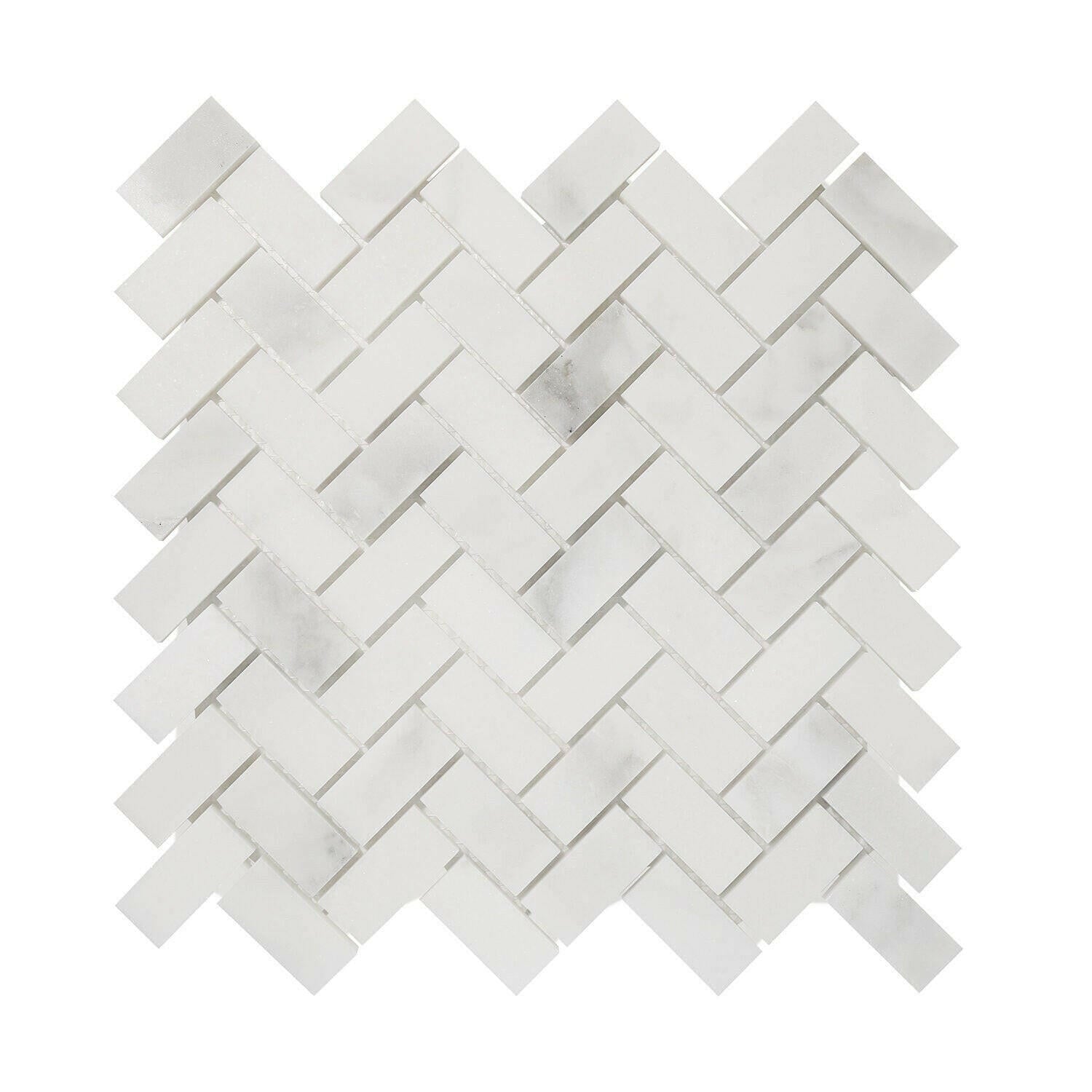 1x2 Calacatta Oliva Marble Honed Herringbone Mosaic Tile 1x2 Calacatta Oliva Marble Honed Herringbone Mosaic Tile - American Tile Depot