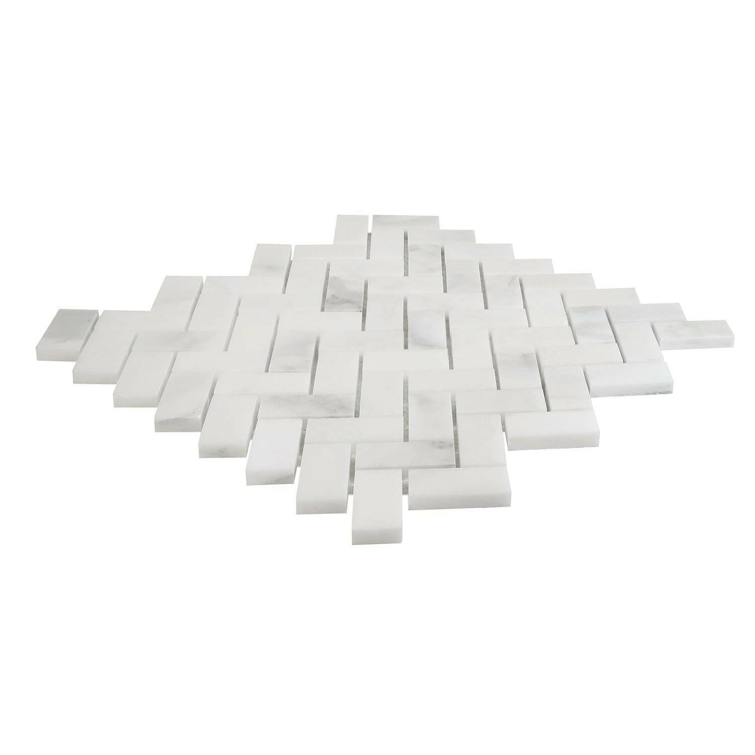 1x2 Calacatta Oliva Marble Polished Herringbone Mosaic Tile 1x2 Calacatta Oliva Marble Polished Herringbone Mosaic Tile - American Tile Depot